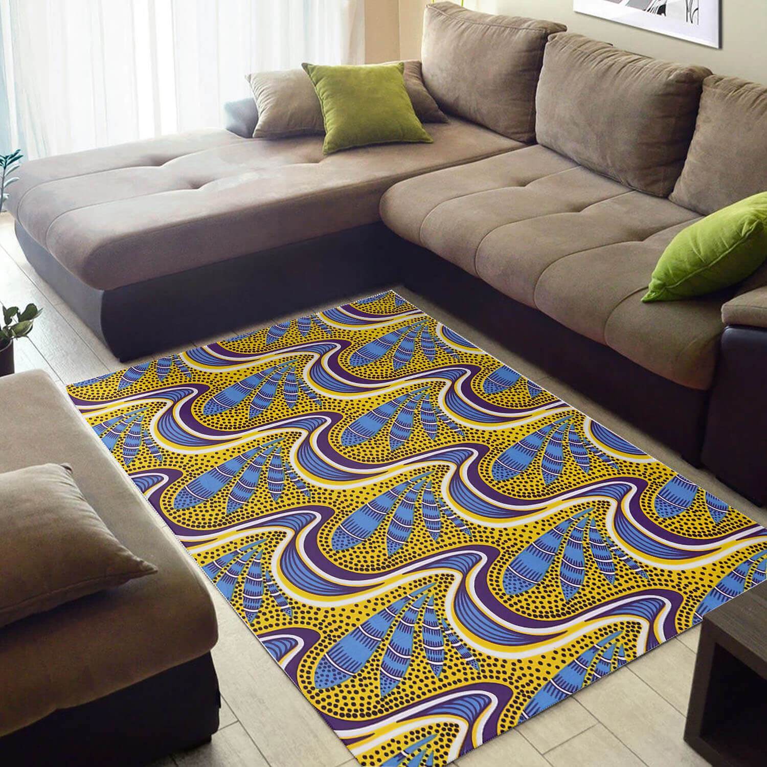 Deschea Modern African American Beautiful Black History Month Afrocentric Pattern Art Design Floor Themed Home Rug