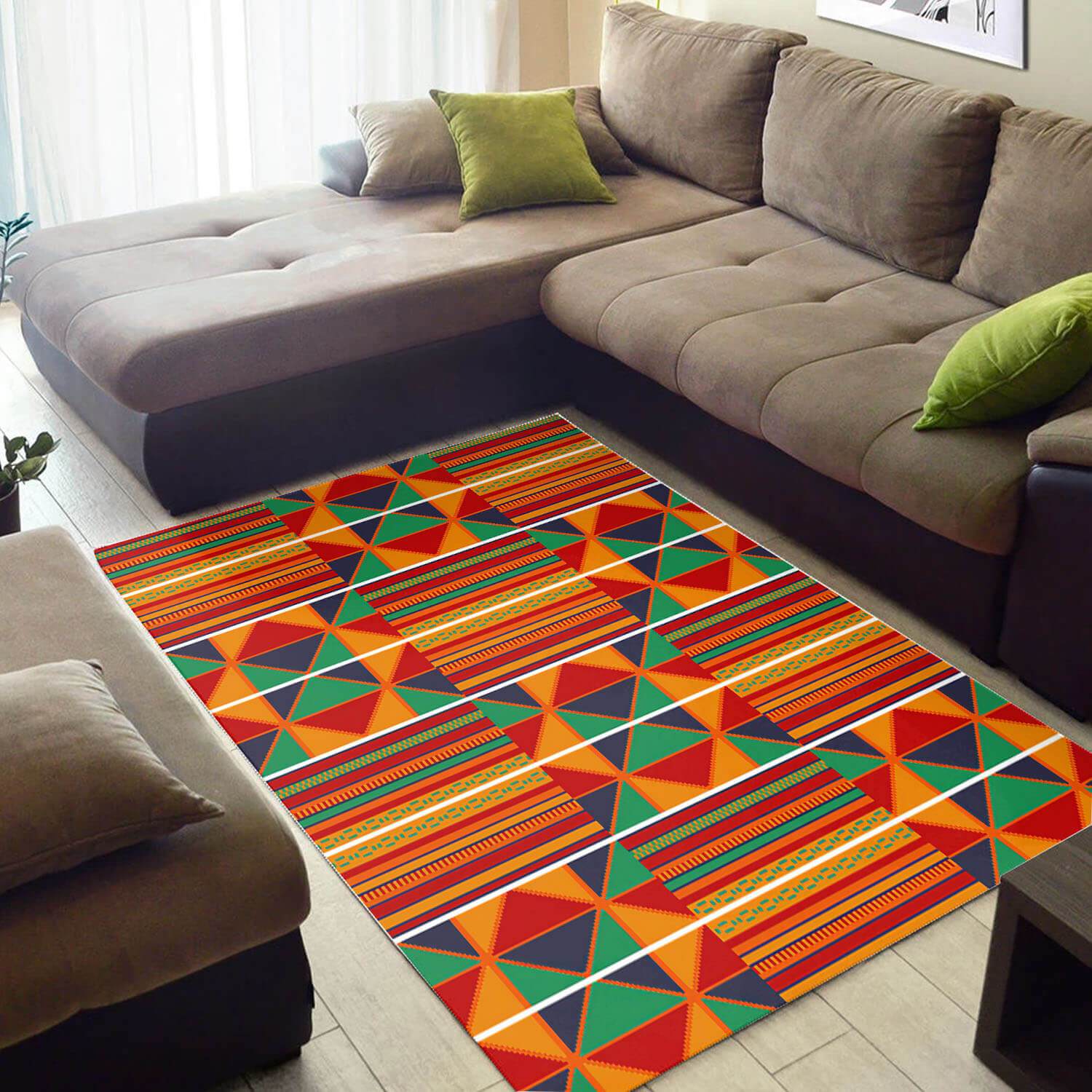 Deschea Modern African Retro Seamless Pattern Design Floor Carpet Living Room Rug