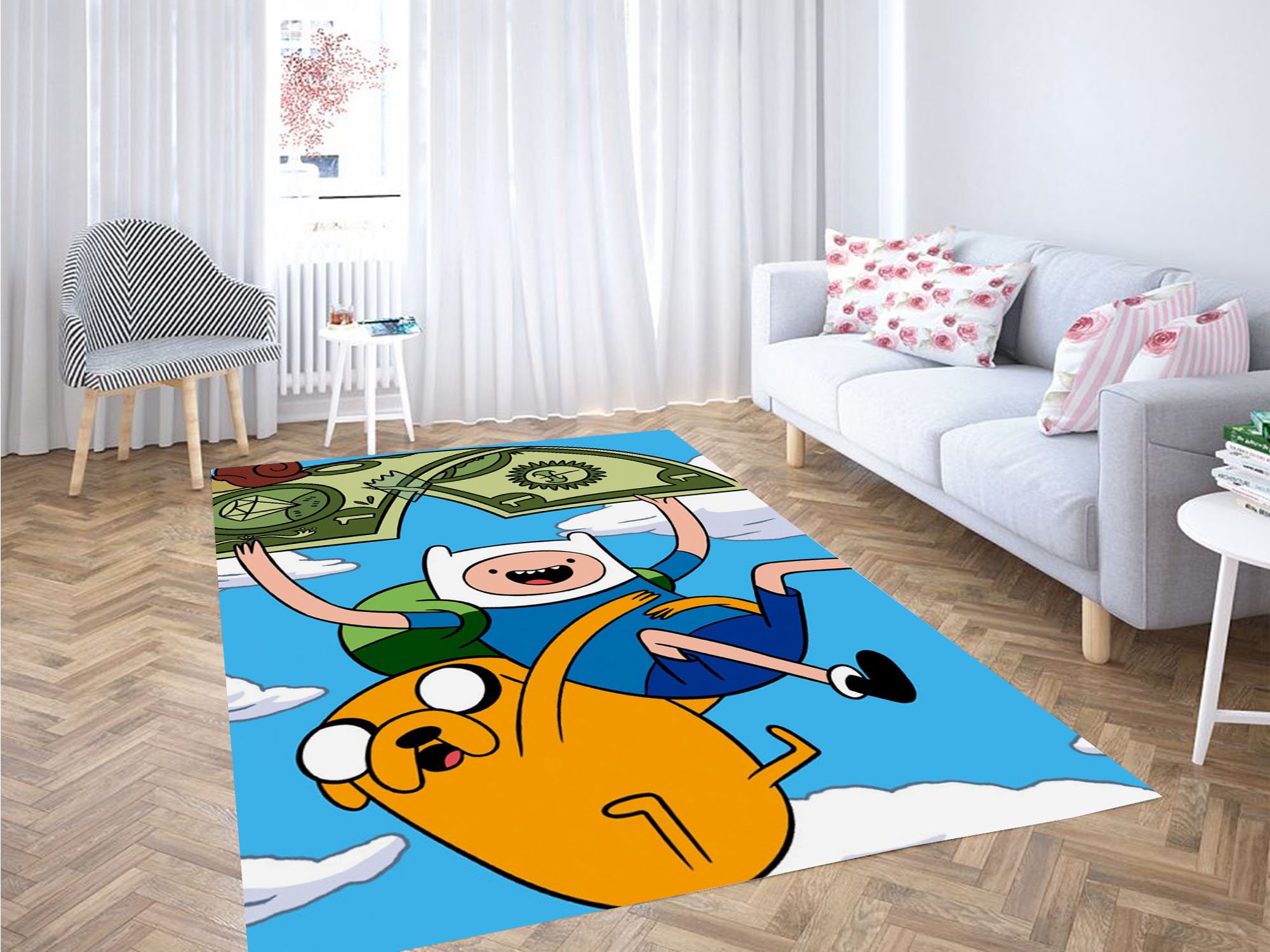 Deschea Money Finn And Jack Adventure Time Carpet Rug