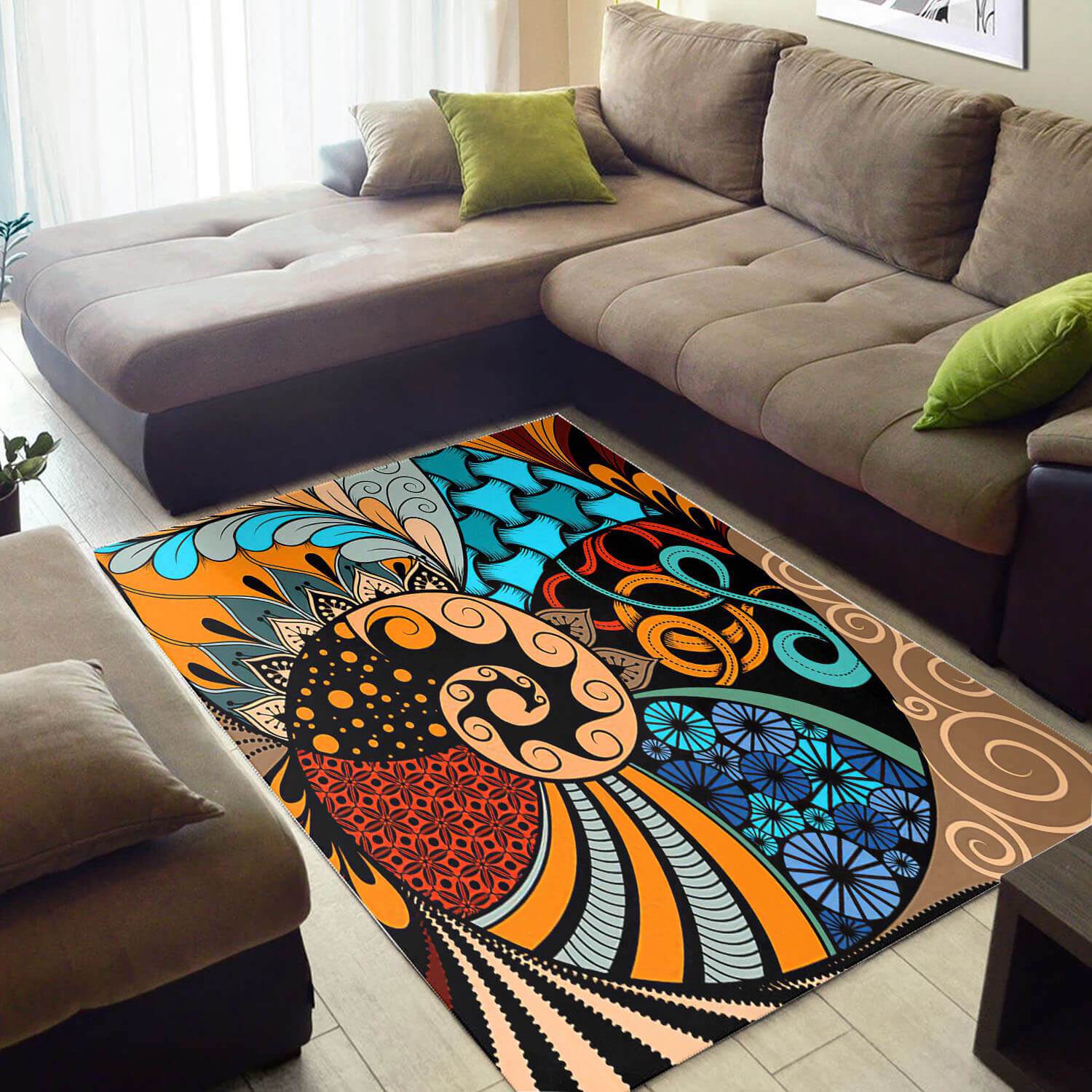 Deschea Nice African Style Unique Seamless Pattern Floor Inspired Living Room Rug