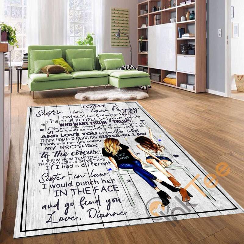 Deschea Personalized Gift To My Sister Custom Name Living Room Bedroom For Rug