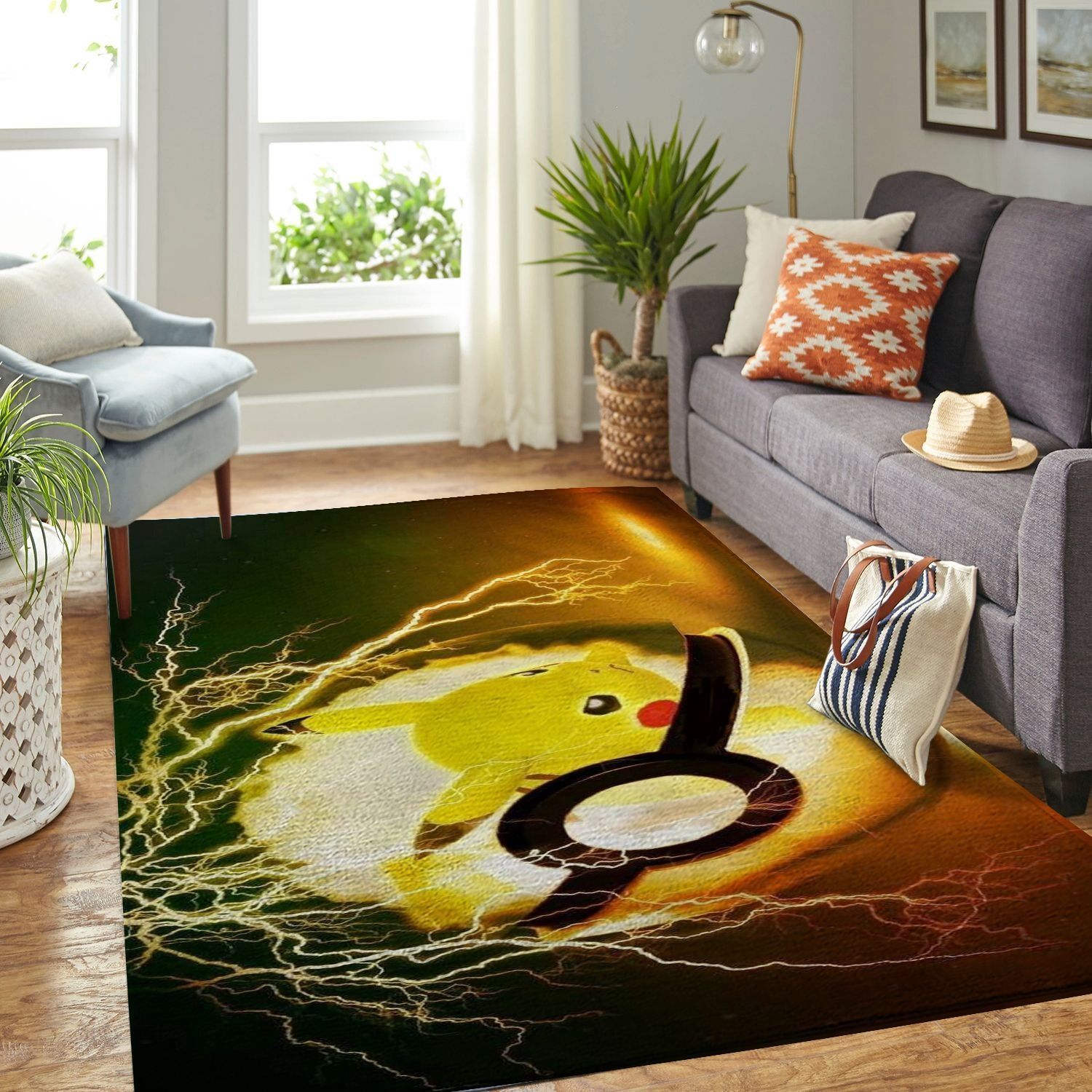 Deschea Pokemon Living Room Area Rug