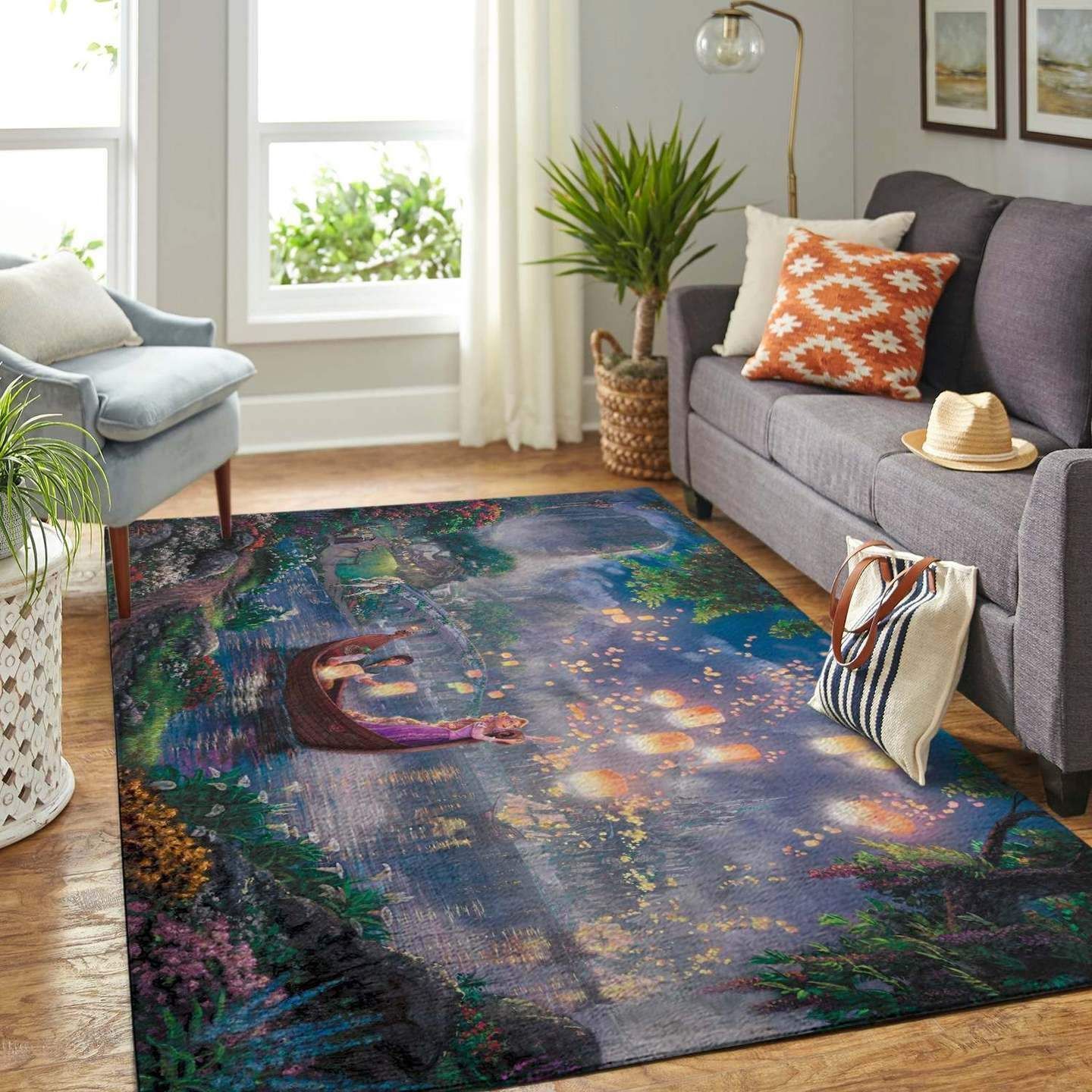 Deschea Rapunzel  Flynn Rider By The River Rug Disney Regtangle