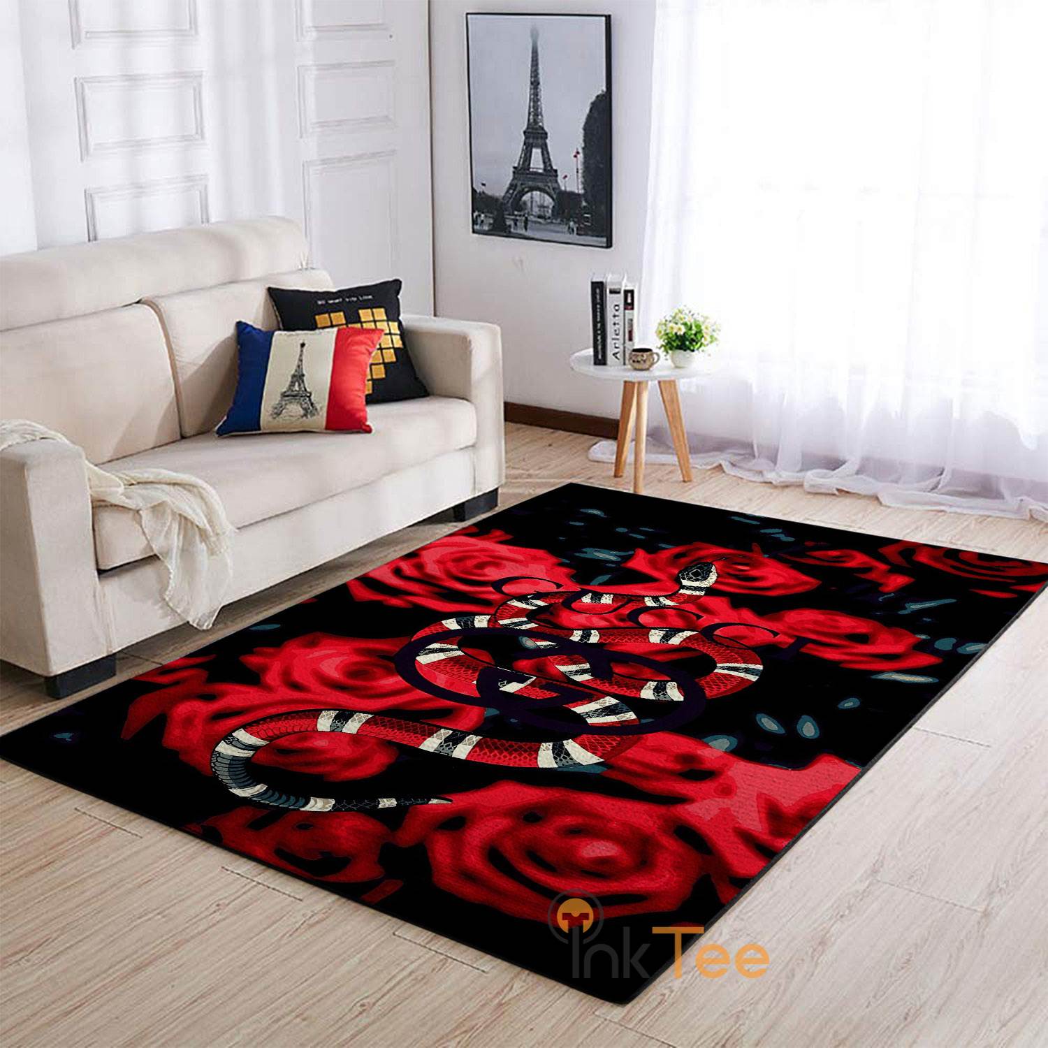 Deschea Red And Gold Wallpaper Home Screen Area Rug