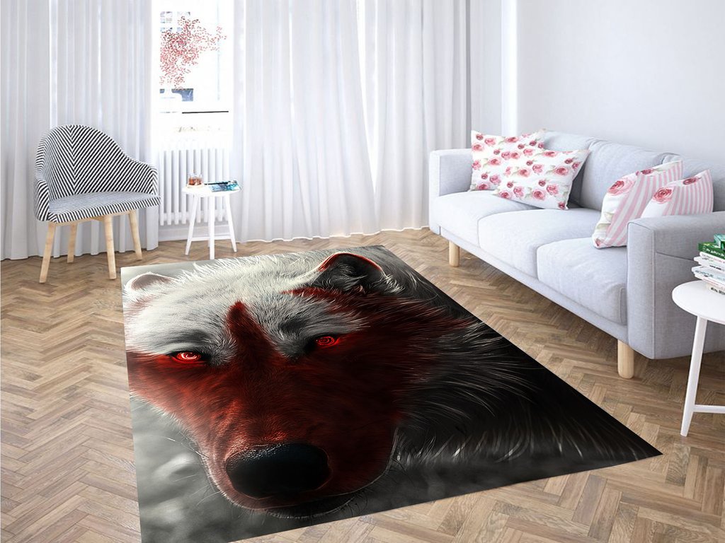 Deschea Red Wolf Living Room Modern Carpet Rug