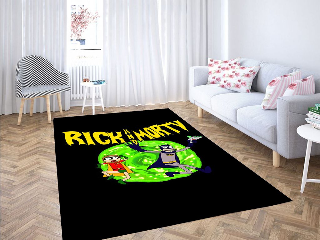 Deschea Rick And Morty Batman Robin Living Room Modern Carpet Rug