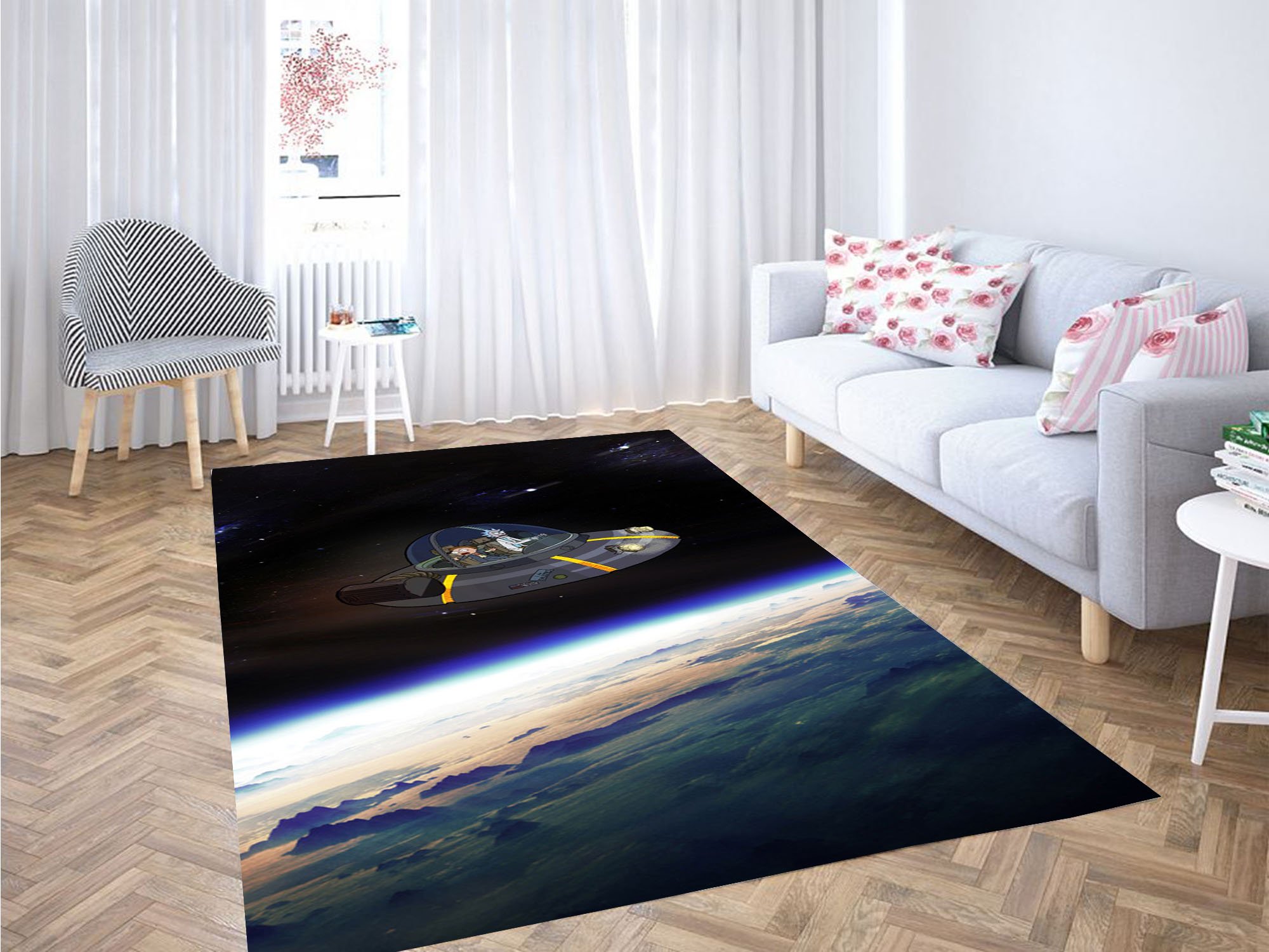 Deschea Rick And Morty Space Adventure Carpet Rug