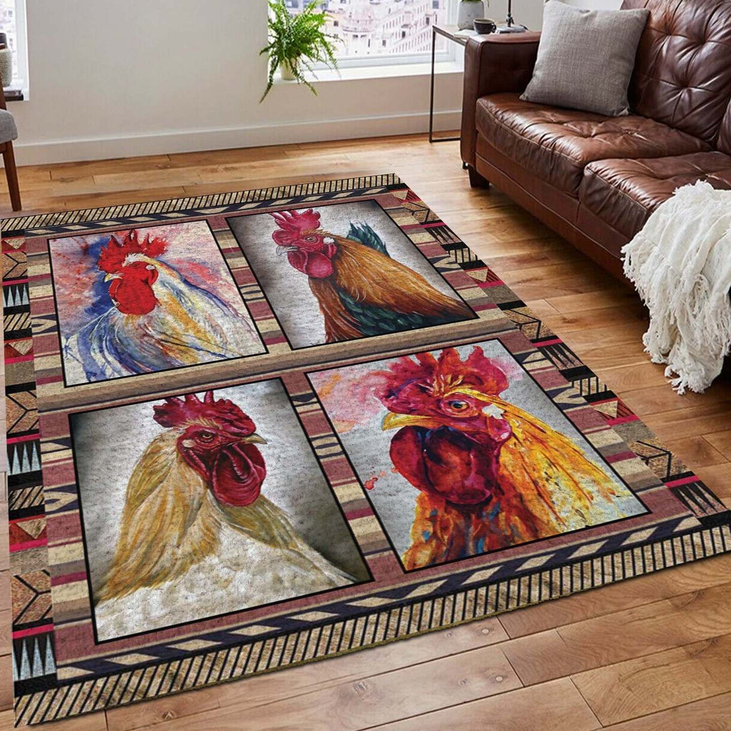 Deschea Rooster Chicken CLM1110319M Rug