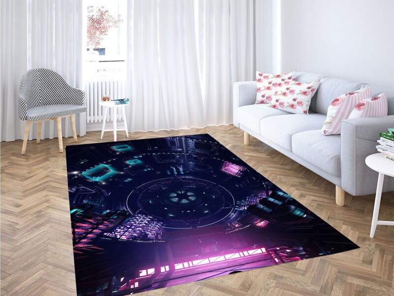 Deschea Sci Fi Futuristic Place Cyberpunk 2077 Carpet Rug