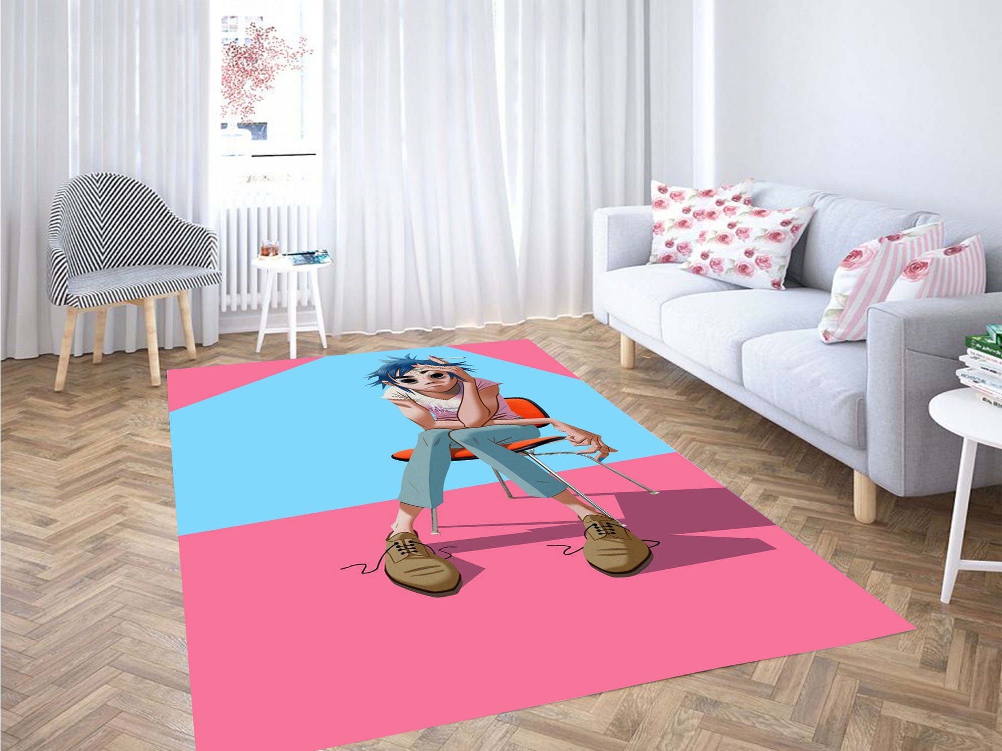 Deschea Smoking Gorillaz Band Carpet Rug