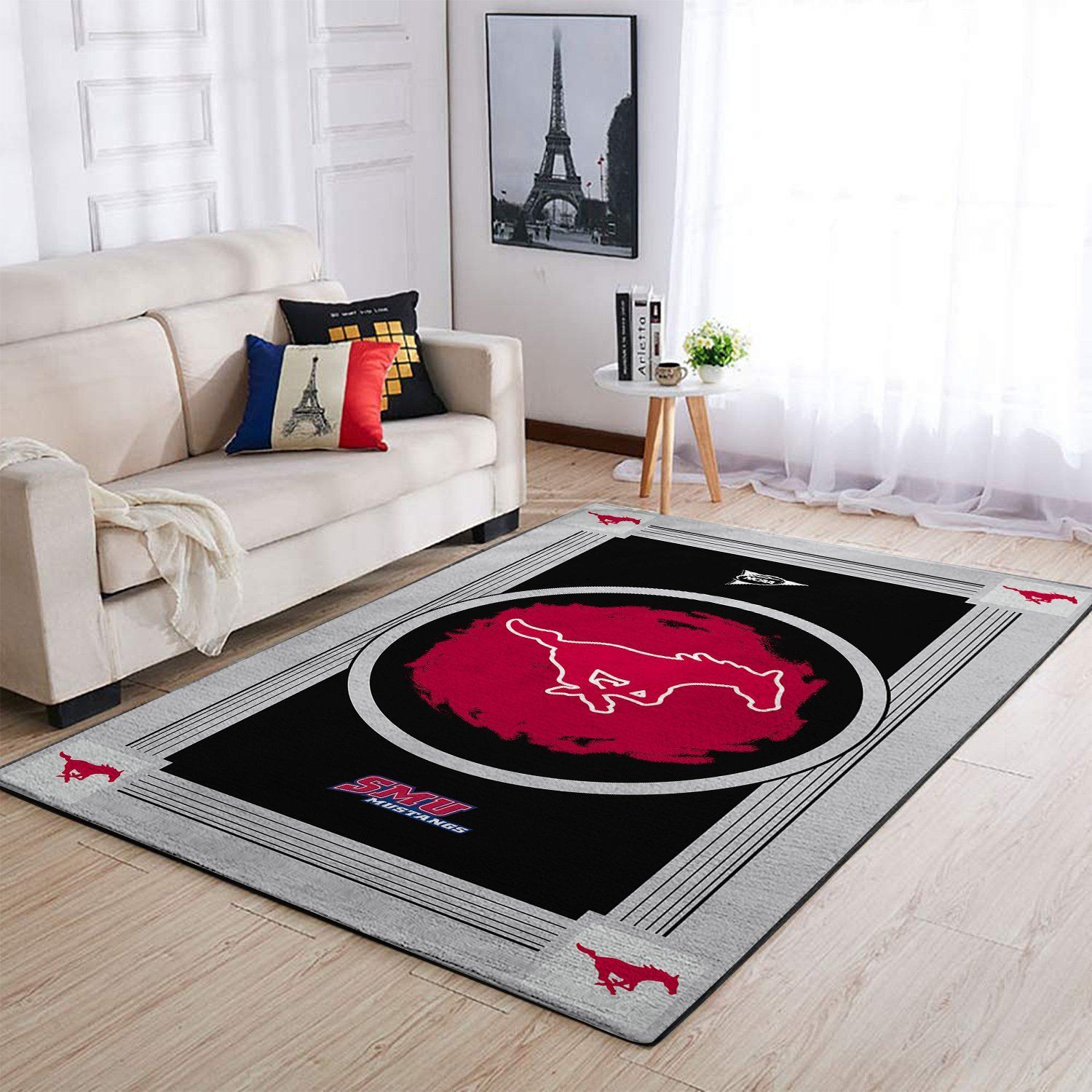 Deschea Smu Mustangs Living Room Area Rug