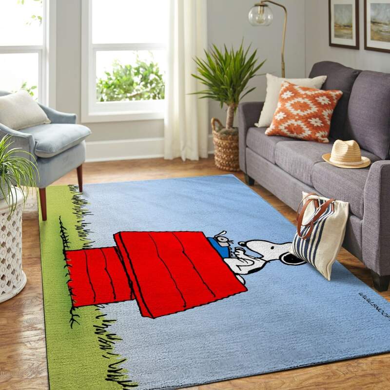 Deschea Snoopy Dog And Peanuts Comic Living Room Area Rug