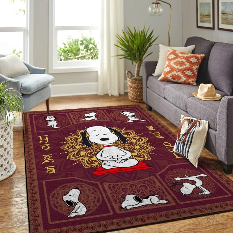 Deschea Snoopy Yoga Area Rug