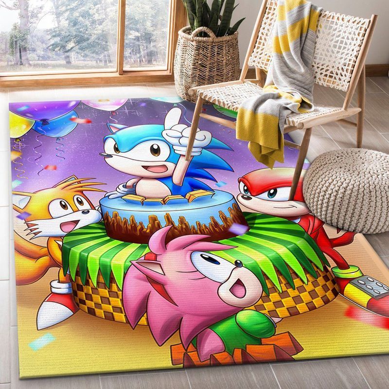 Deschea Sonic Friends Cake Disney Area Rug