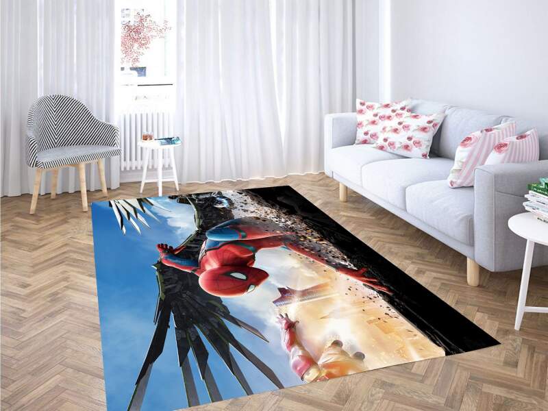 Deschea Spiderman Black Carpet Rug