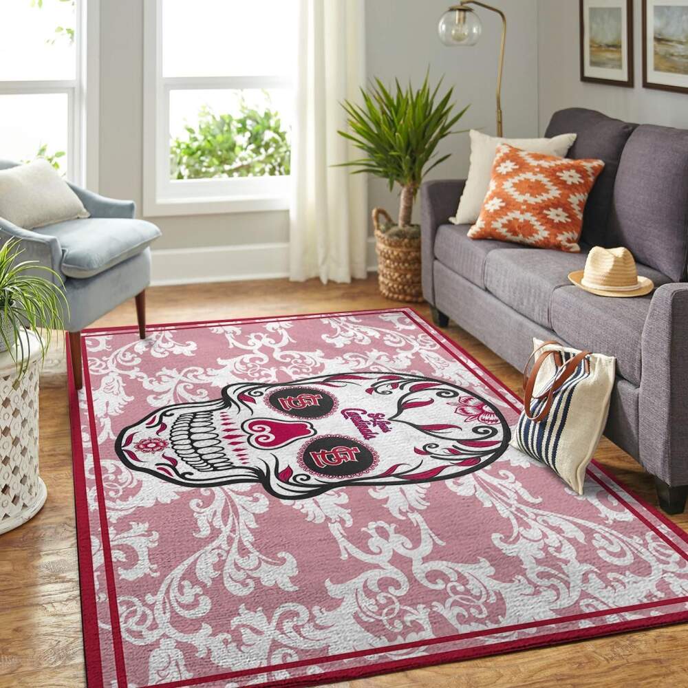 Deschea St. Louis Cardinals Mlb Area Rugs Team Logo Skull Style Sports