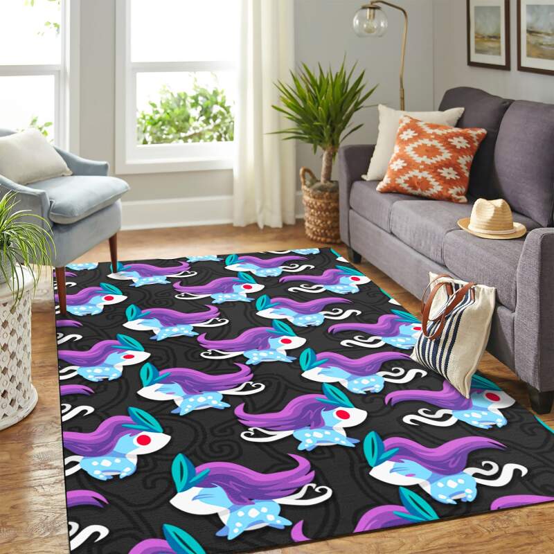 Deschea Suicune Pokemon Pattern Carpet Floor Area Rug