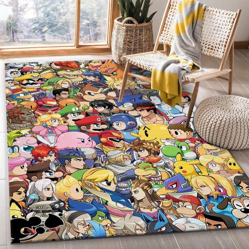 Deschea Super Mario Anime Area Rug And