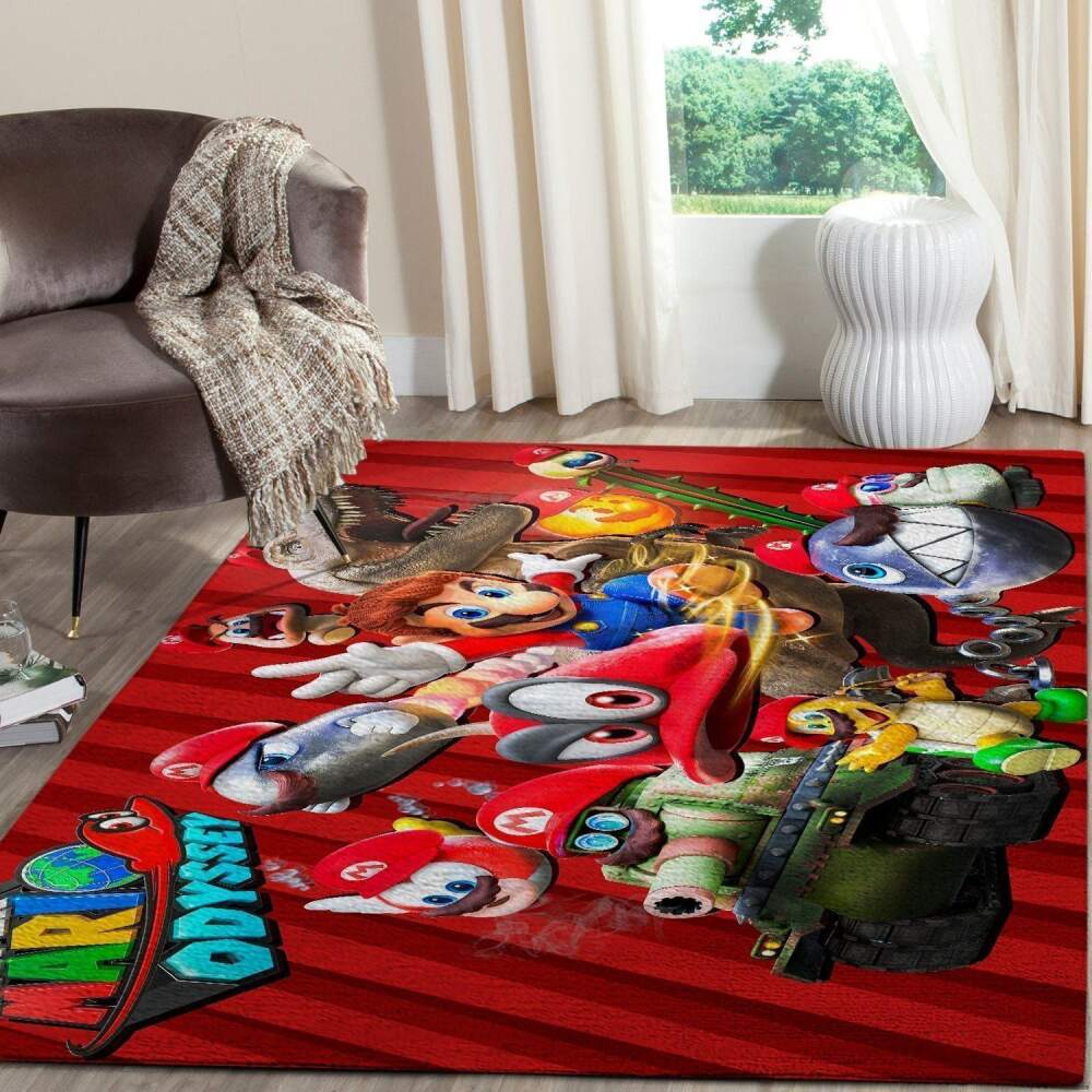 Deschea Super Mario Area Rug Nintendo Video Game Gamer V862