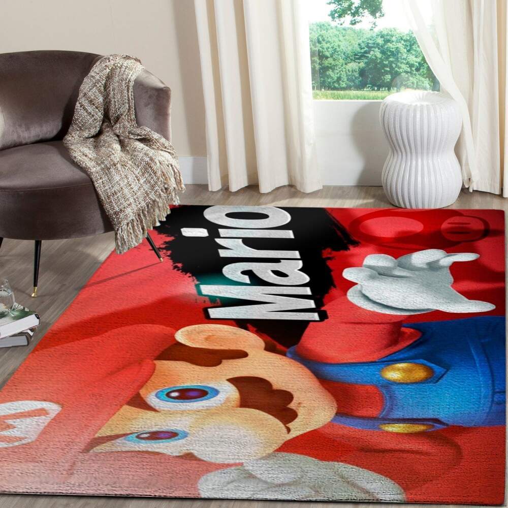 Deschea Super Mario Area Rug Nintendo Video Game Gamer V863