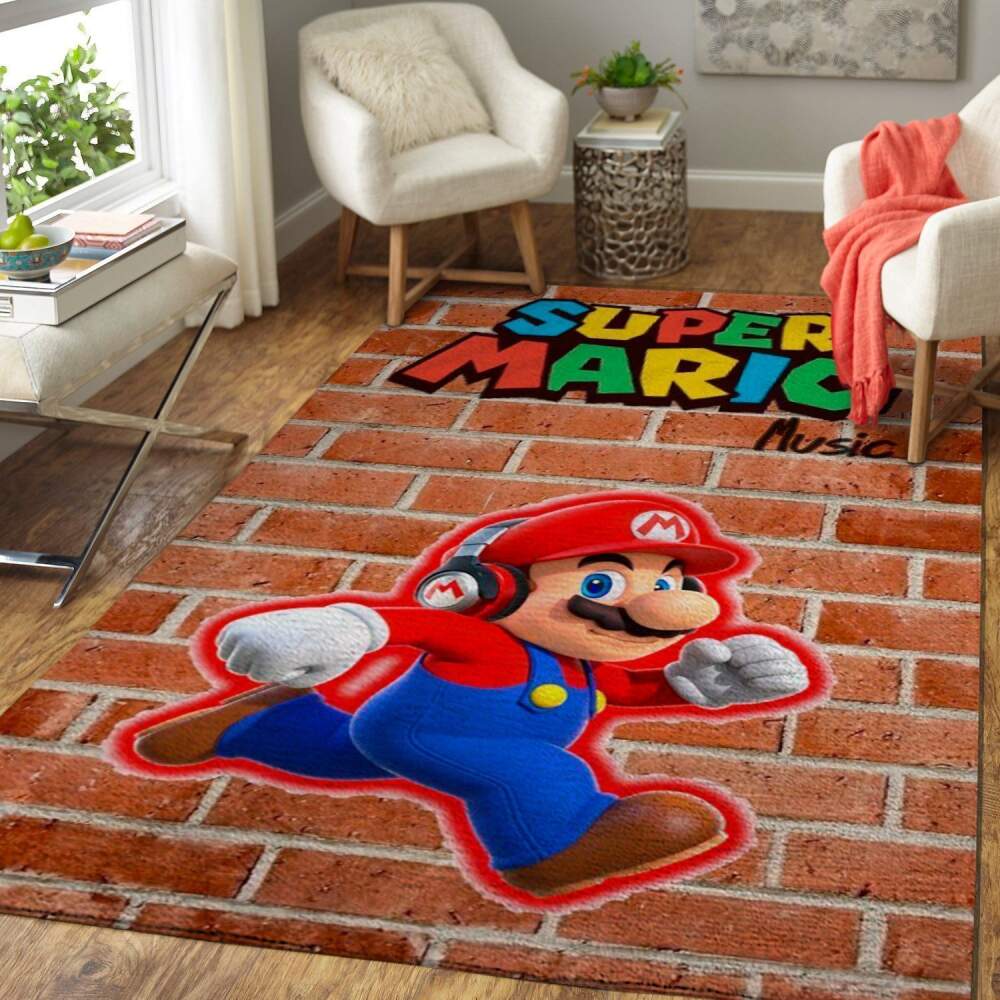 Deschea Super Mario Area Rug Nintendo Video Game Gamer V865