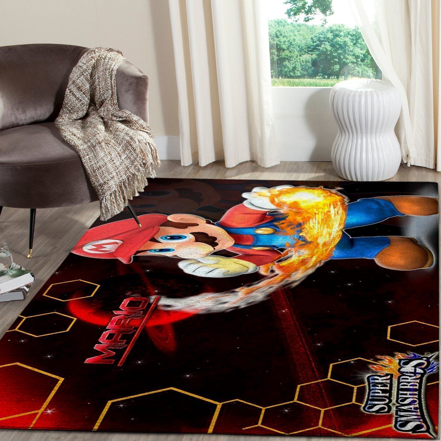 Deschea Super Mario Area Rug Nintendo Video Game Gamer V866