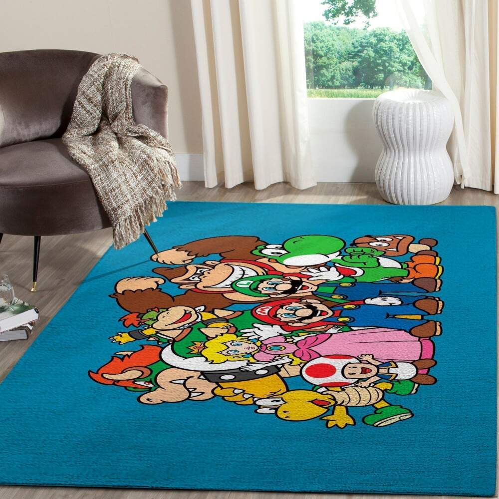 Deschea Super Mario Area Rug Nintendo Video Game Gamer V874