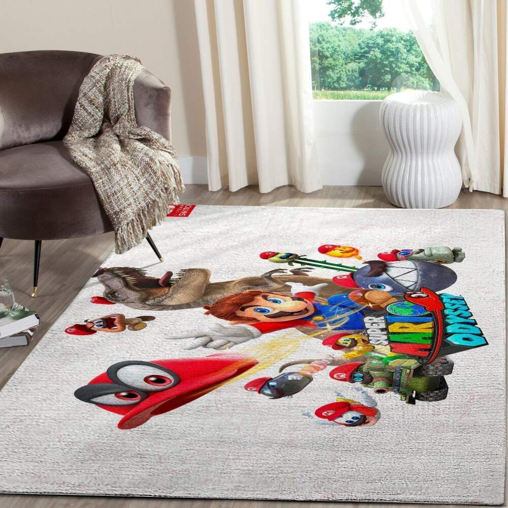 Deschea Super Mario Area Rug Nintendo Video Game Gamer V882