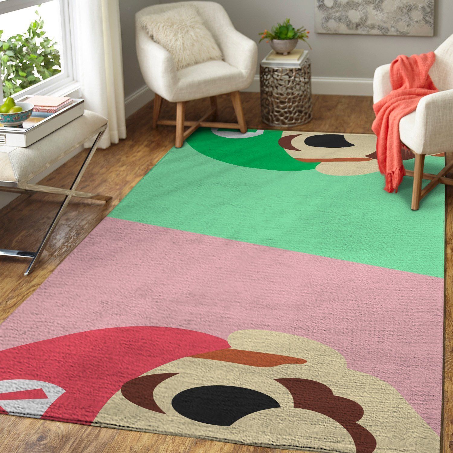 Deschea Super Mario Area Rug Nintendo Video Game Gamer V884