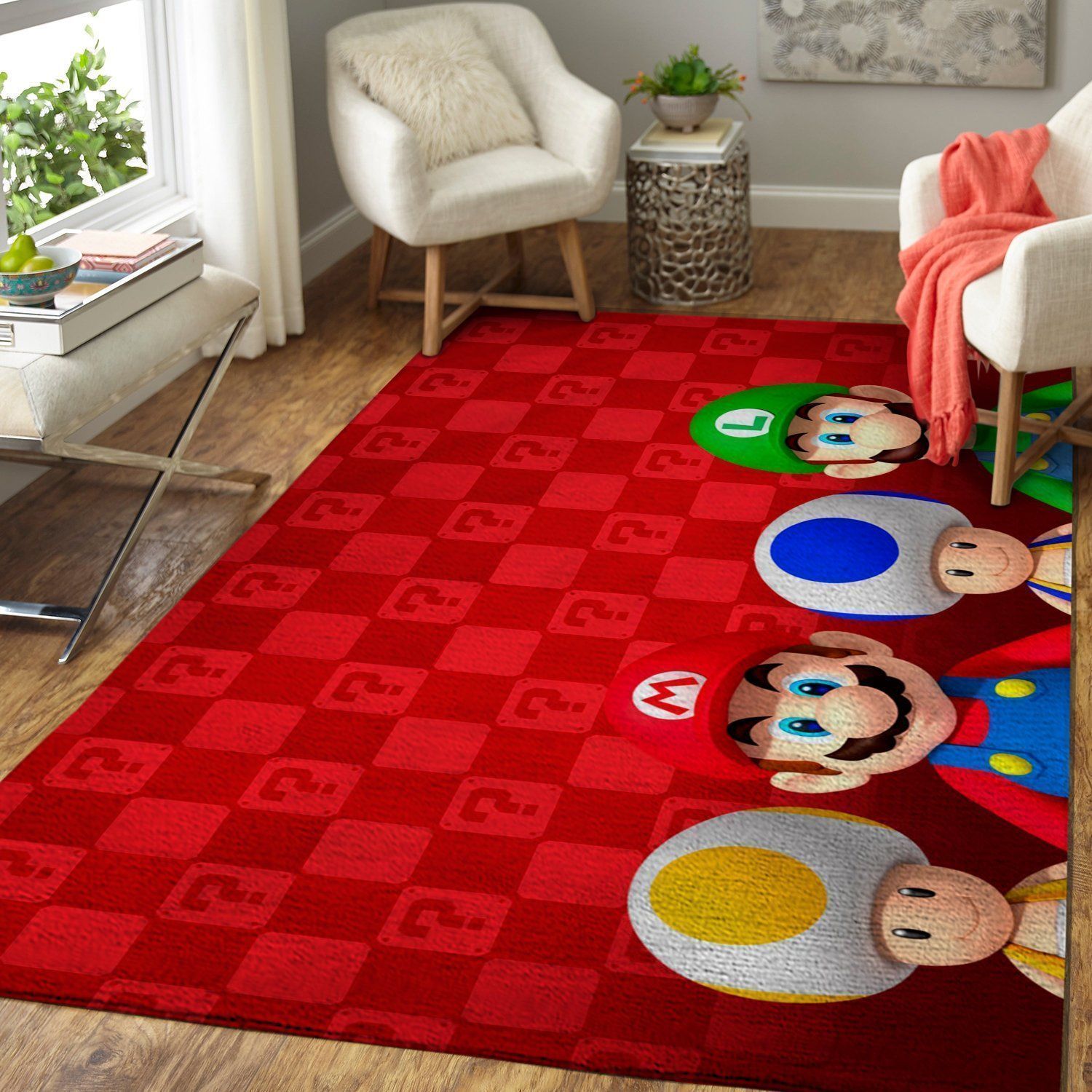 Deschea Super Mario Area Rug Nintendo Video Game Gamer V886