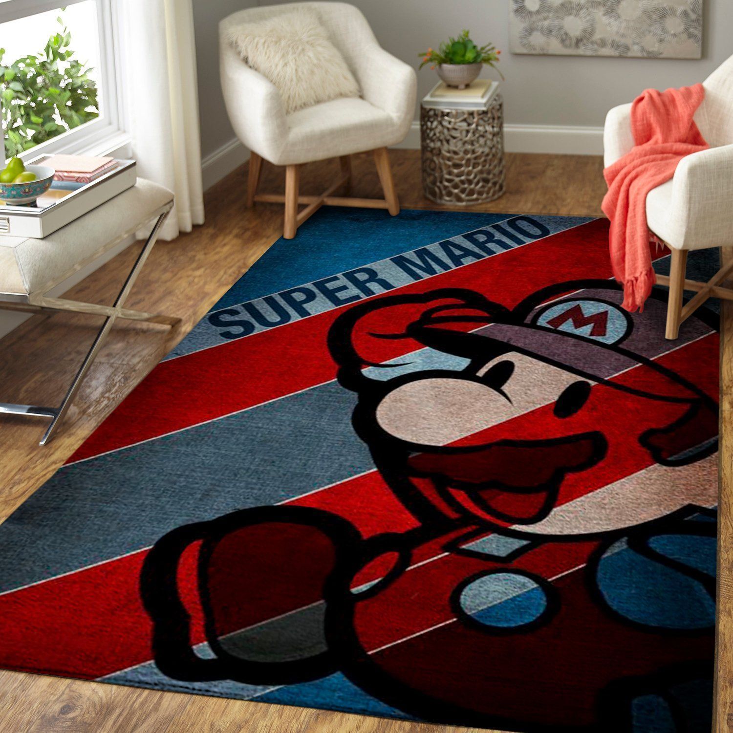 Deschea Super Mario Area Rug Nintendo Video Game Gamer V887