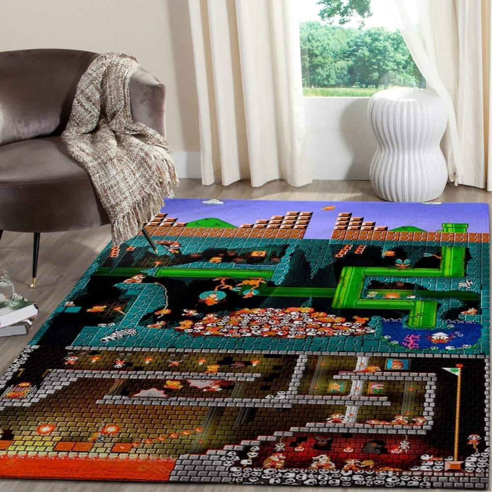 Deschea Super Mario Area Rug Nintendo Video Game Gamer V904