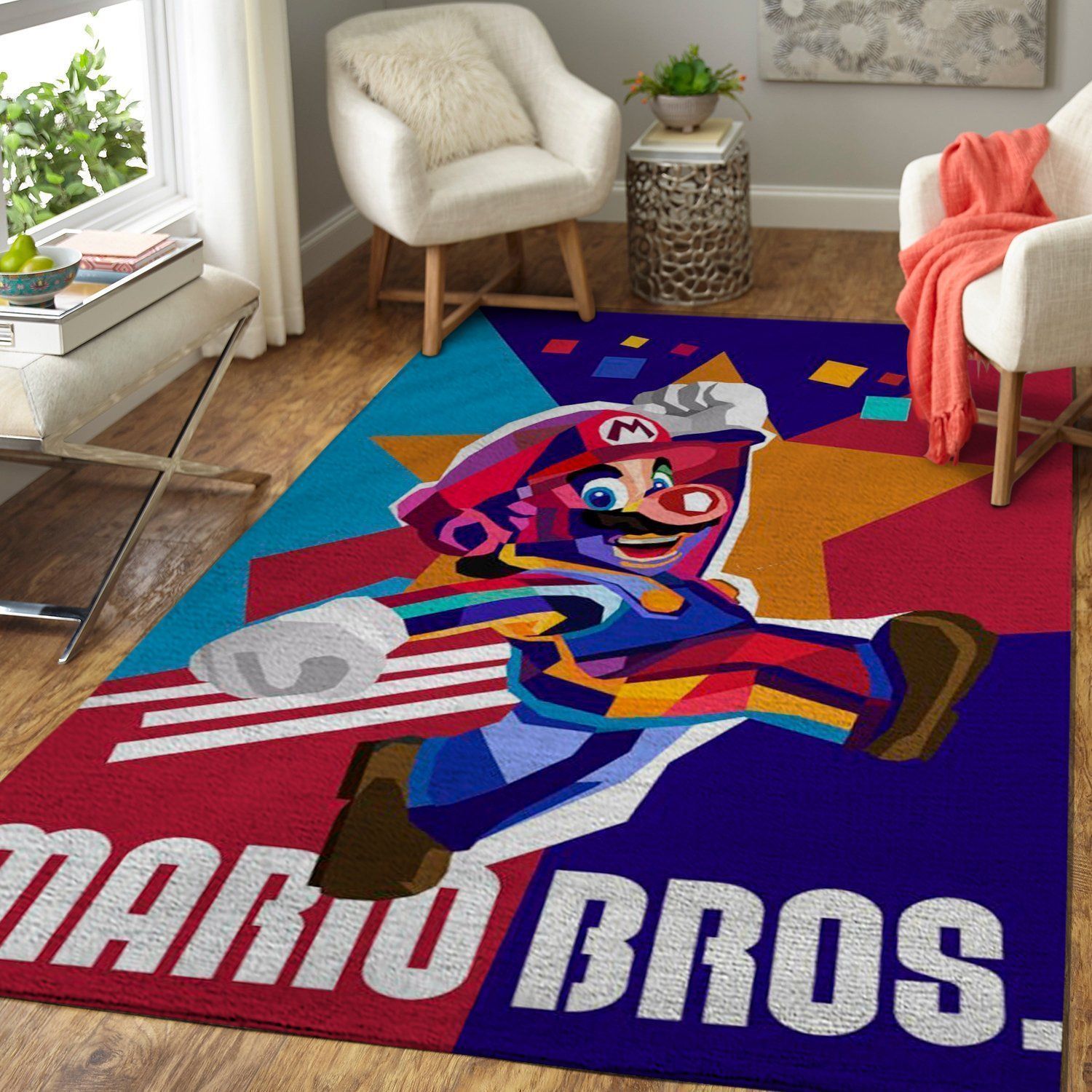 Deschea Super Mario Bros. Area Rug Nintendo Video Game Gamer V6622