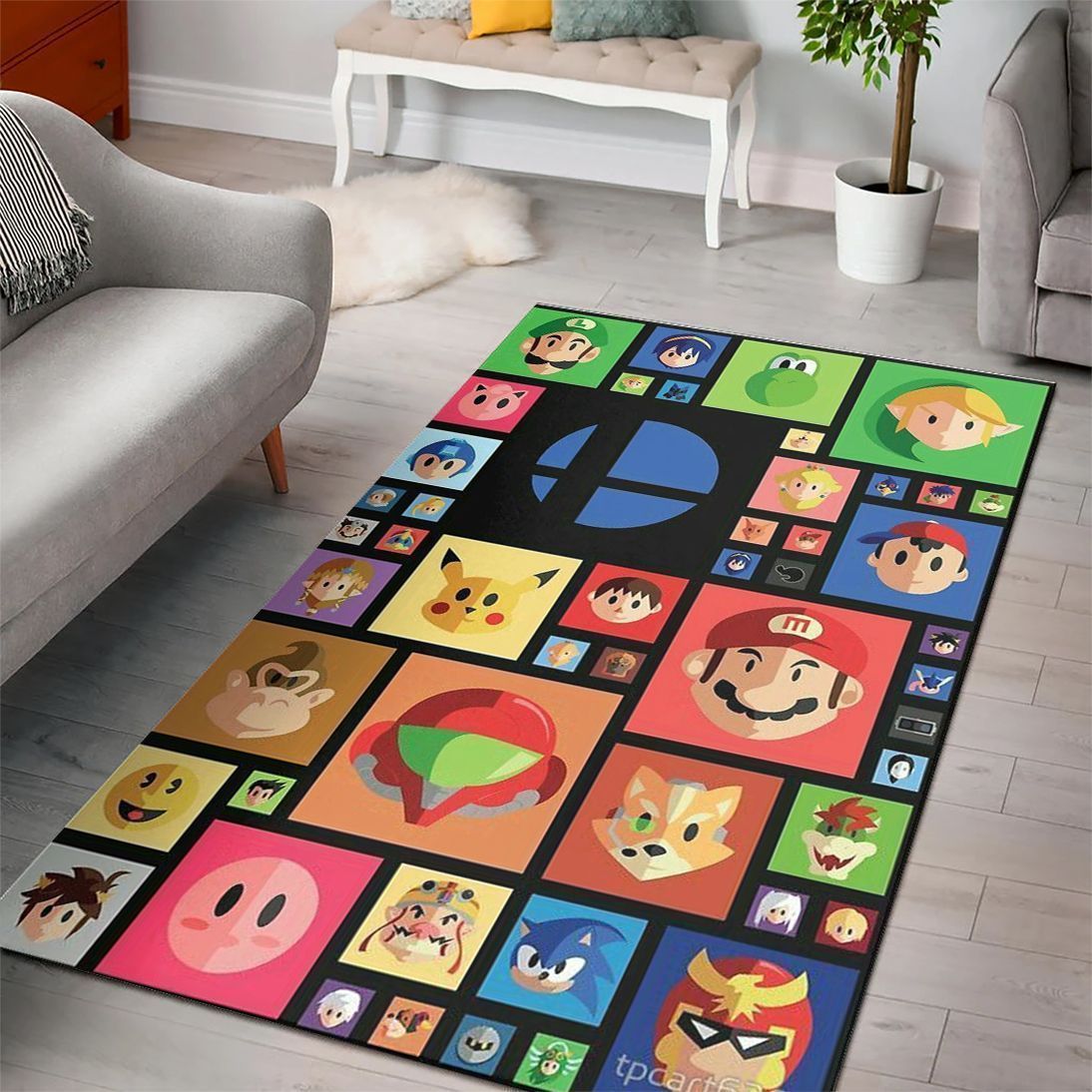 Deschea Super Smash Bros Nintendo Switch Gaming Collection Area Rugs