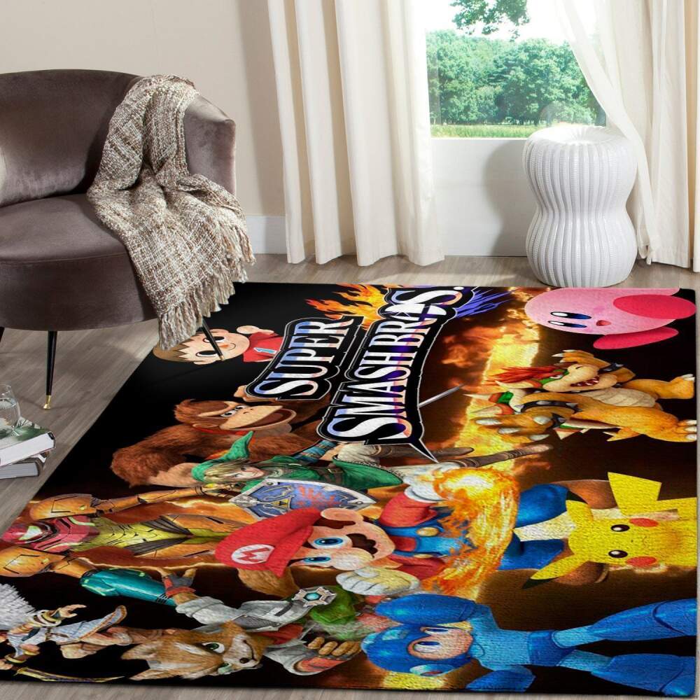 Deschea Super Smash Bros. Area Rug Nintendo Video Game Gamer V3960