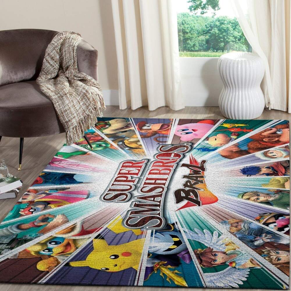 Deschea Super Smash Bros. Area Rug Nintendo Video Game Gamer V3961