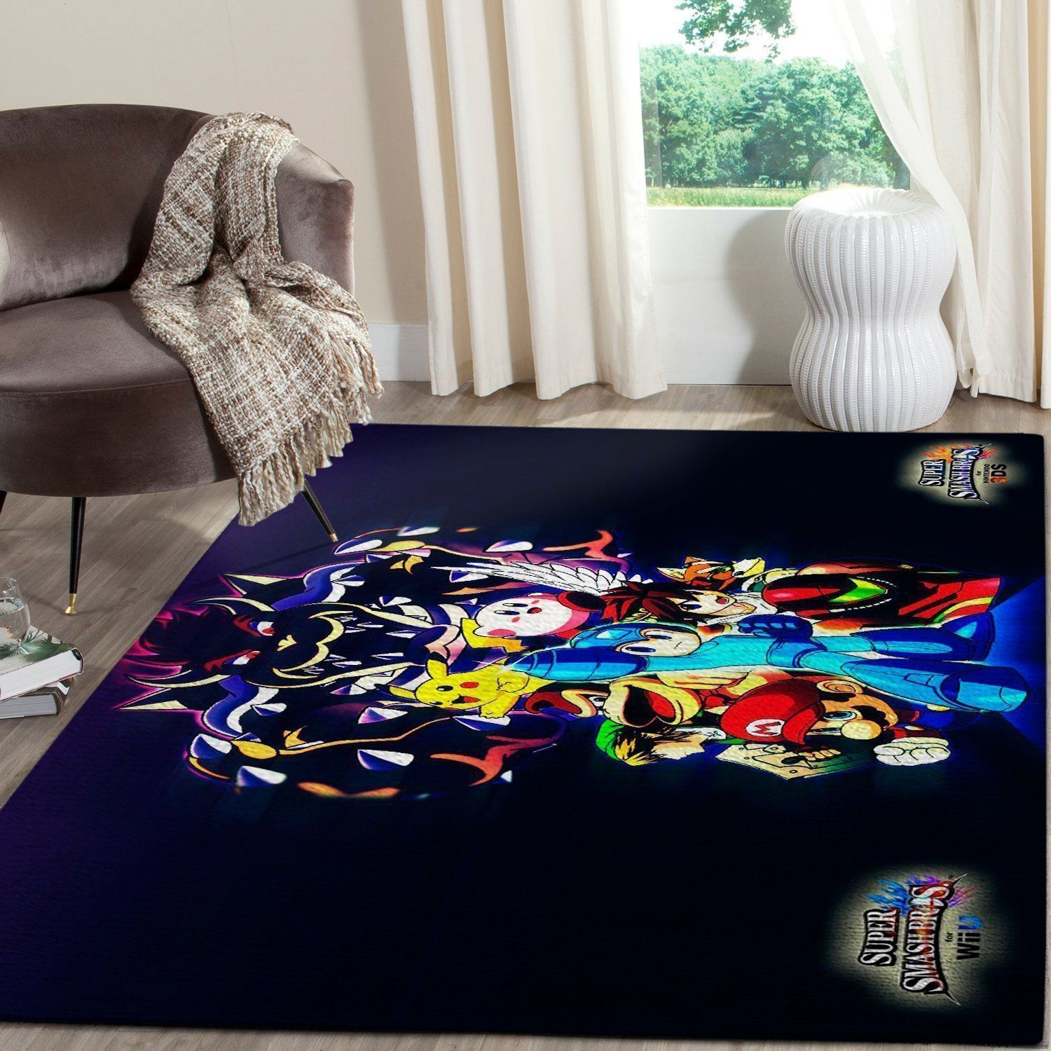 Deschea Super Smash Bros. Area Rug Nintendo Video Game Gamer V3963