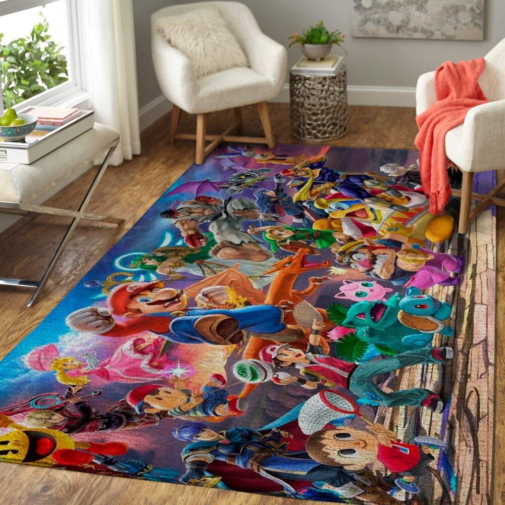 Deschea Super Smash Bros. Characters Area Rug Gaming