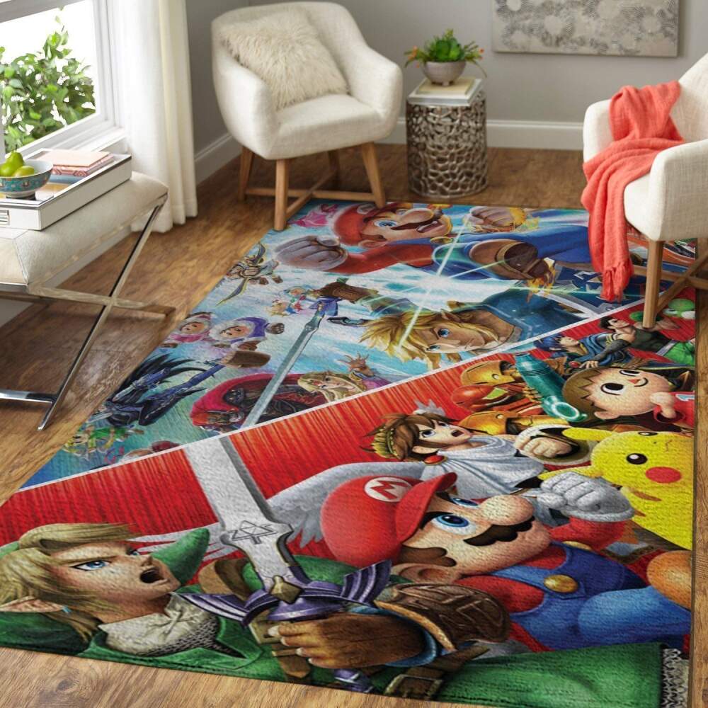 Deschea Super Smash Bros. Characters Area Rug Gaming Gamer V8308