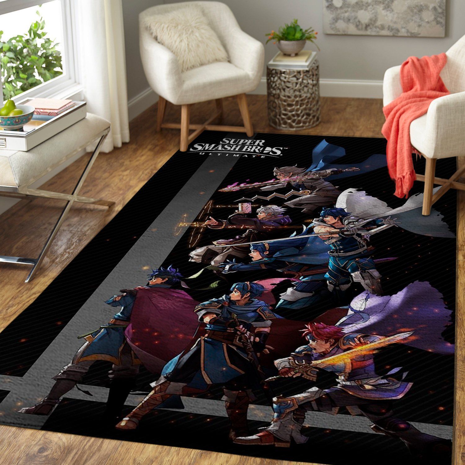 Deschea Super Smash Bros. Ultimate Area Rug Nintendo Video Game Gamer V5550