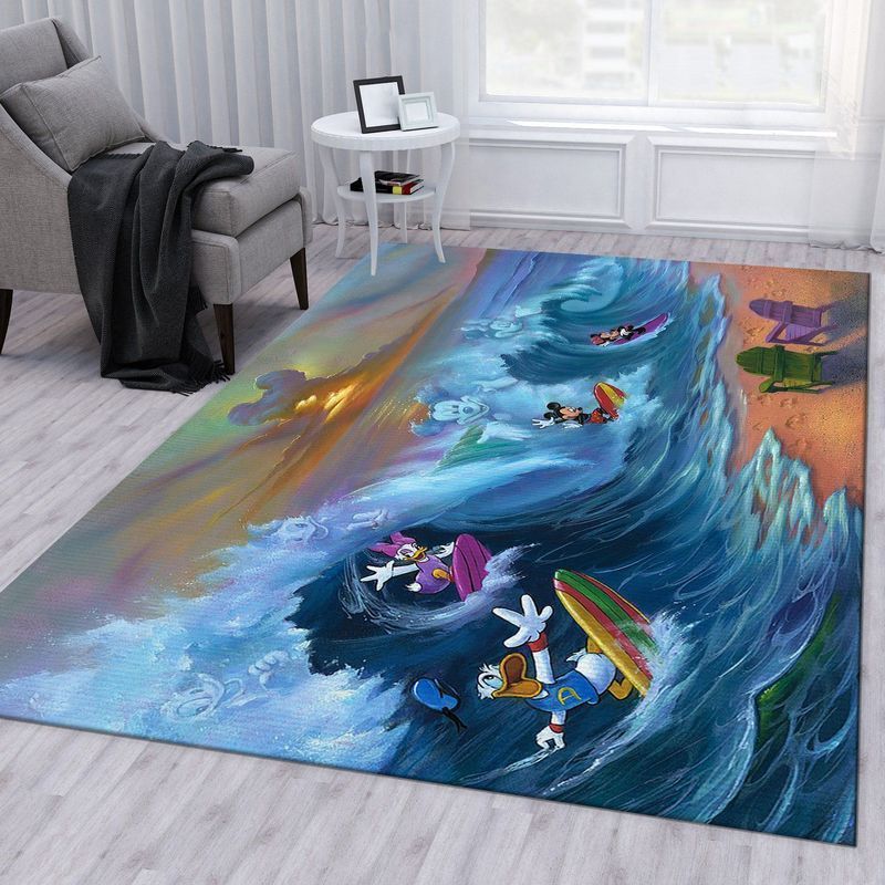 Deschea Surfing Disney Area Rug  Bed Room Regtangle