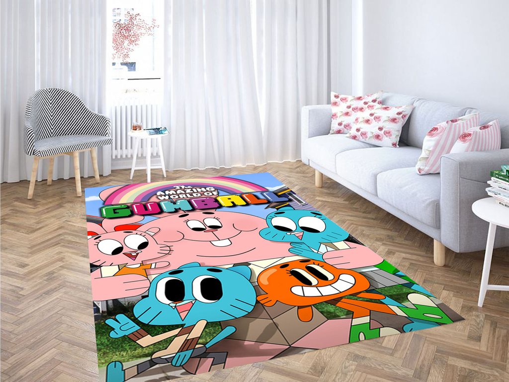 Deschea The Amazing World Of Gumball Happy Living Room Modern Carpet Rug