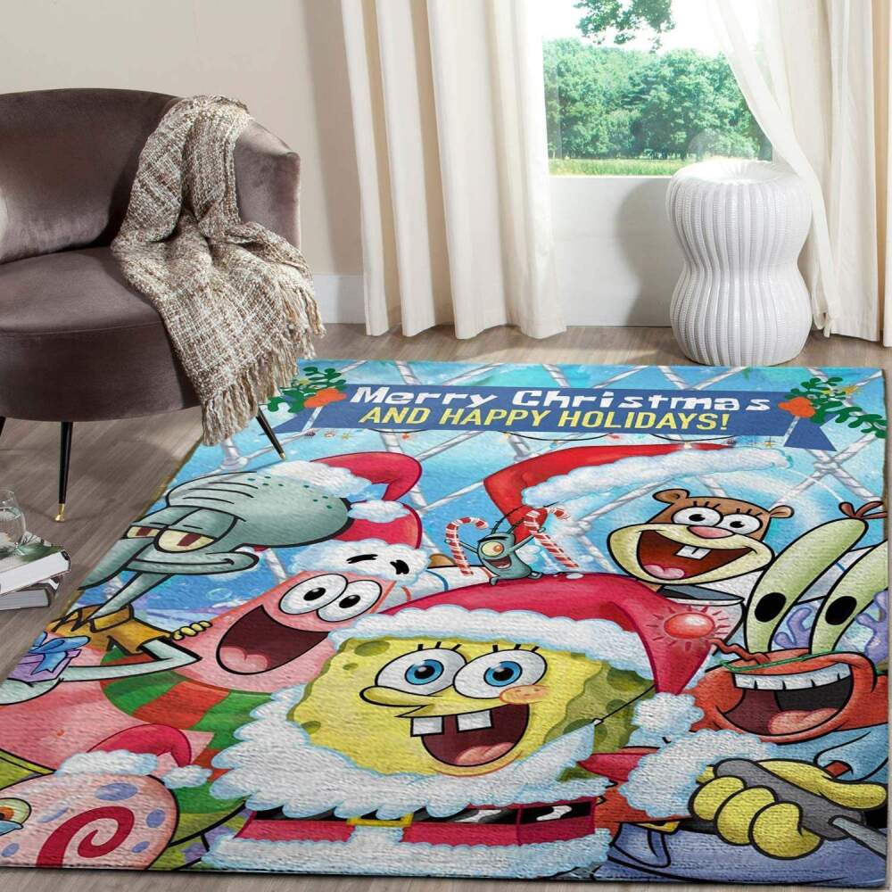 Deschea The Spongebob Merry Christmas Area Rugs Christmas Gift