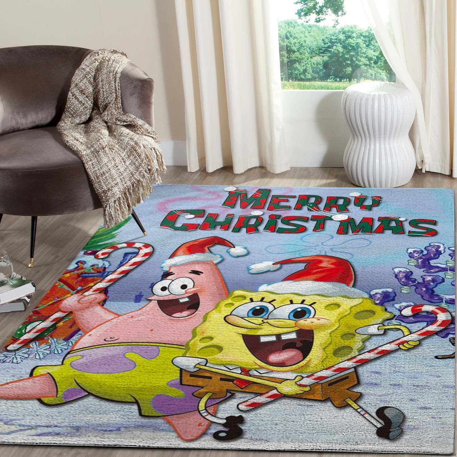 Deschea The Spongebob Merry Christmas Area Rugs Fn101226