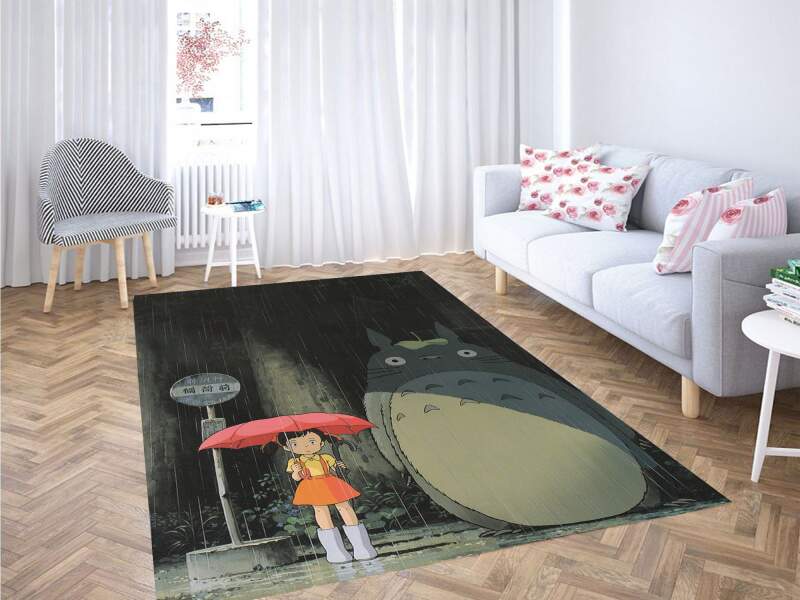 Deschea Totoro In The Rain Carpet Rug