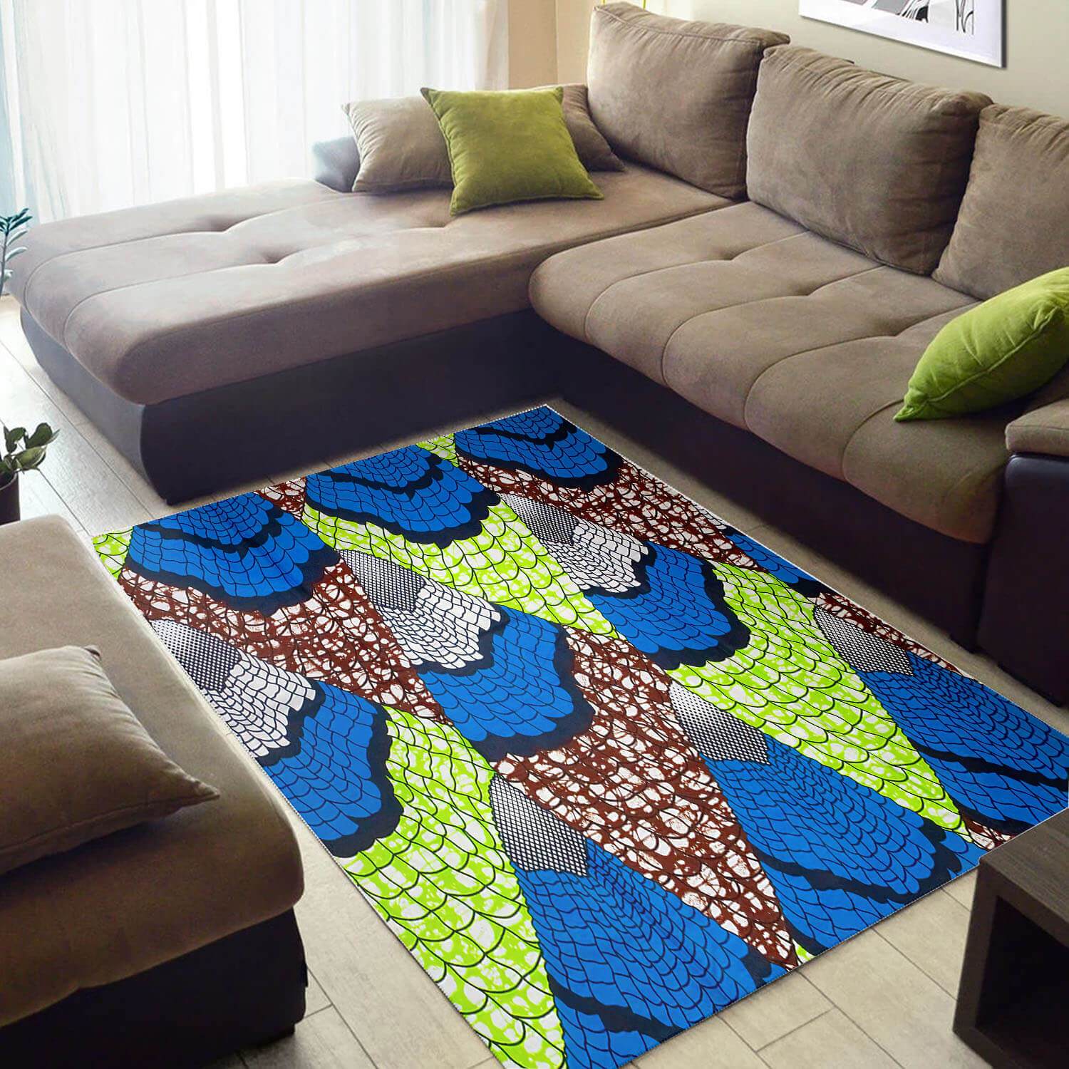 Deschea Trendy African American Colorful Afrocentric Pattern Art Style Floor Inspired Living Room Rug