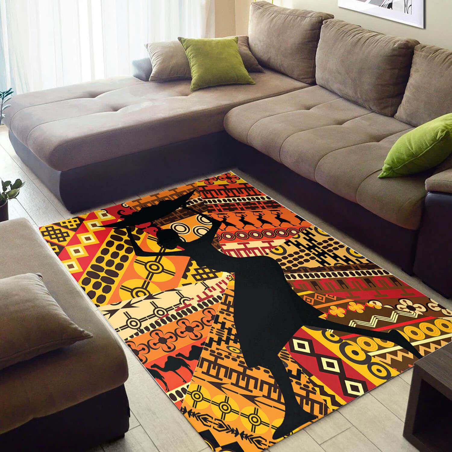 Deschea Trendy African Inspired Seamless Pattern Style Area Rug