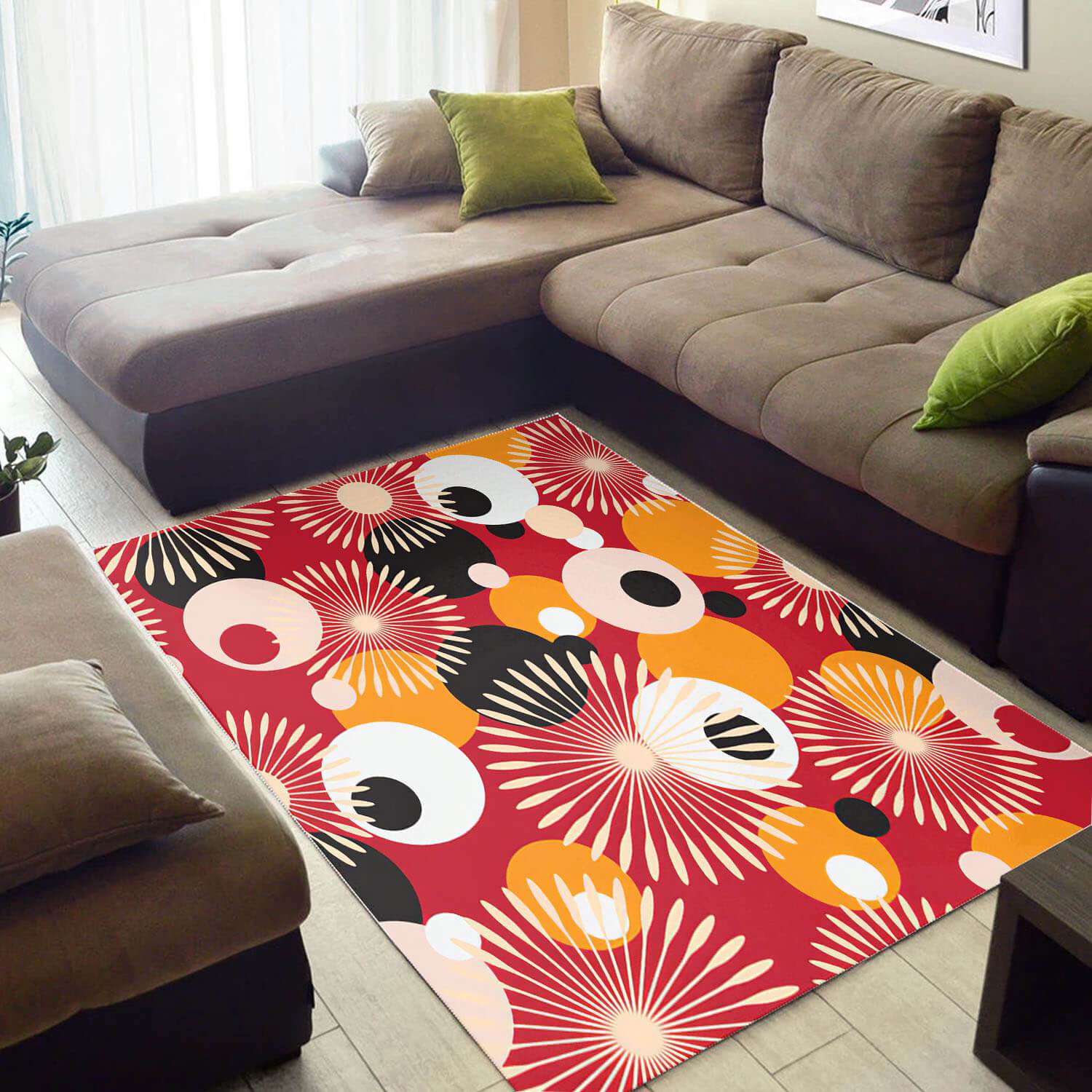 Deschea Trendy African Retro Themed Ethnic Seamless Pattern Design Floor House Rug