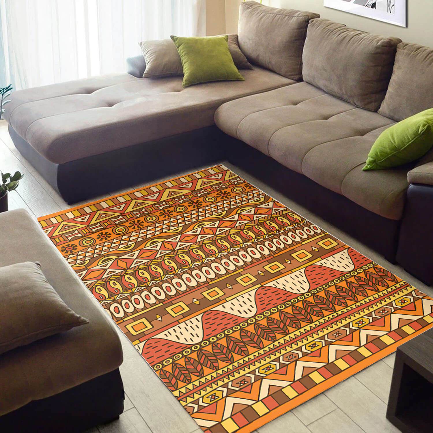 Deschea Trendy African Style Awesome Themed Seamless Pattern Large Carpet Inspired Home Rug