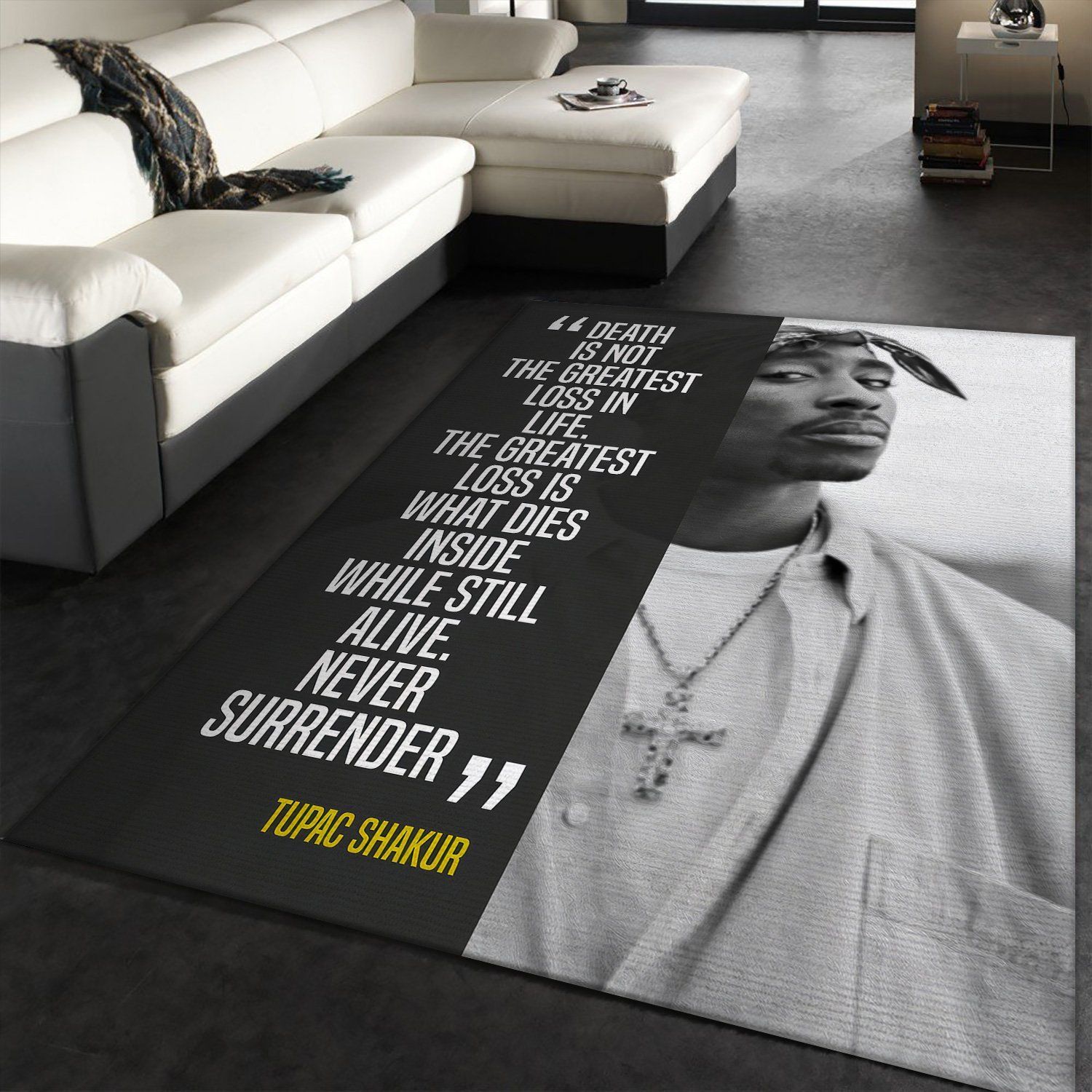 Deschea Tupac Shakur Music Rug – Custom Size And Printing